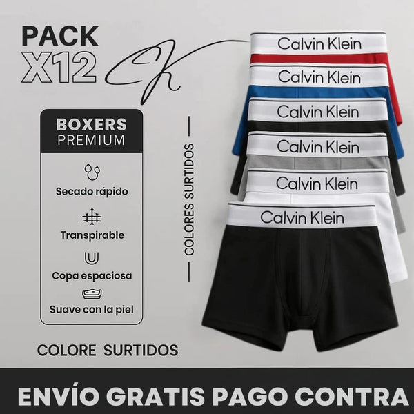 COMBO 12 Boxers Premium CK LIIMITADA + 🎁12 MEDIAS TOBILLERAS NACIONALES GRATIS